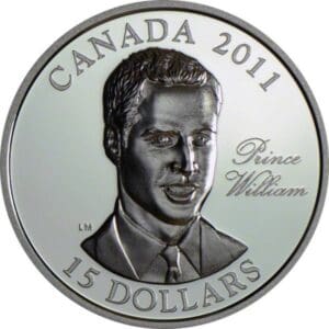 Stříbrná mince Princ William  25,18g 15 CAD 2011 Kanada