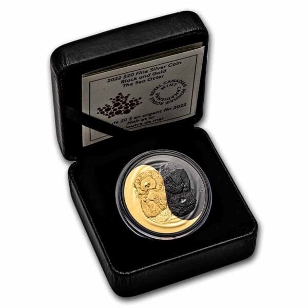 Stříbrná mince Black and Gold: Mořská Vydra 1 Oz 20 $ 2022 Kanada - Image 3