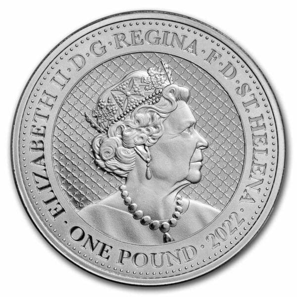 Stříbrná mince 1 £ Nosorožec 2022 Svatá Helena 1 oz - Image 2