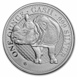 Stříbrná mince 1 £ Nosorožec 2022 Svatá Helena 1 oz