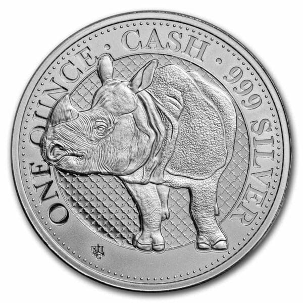 Stříbrná mince 1 £ Nosorožec 2022 Svatá Helena 1 oz