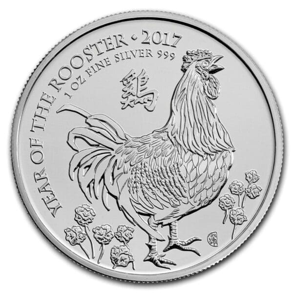 Royal Mint Mince - 2017 Velká Británie 1 oz  rok kohouta BU