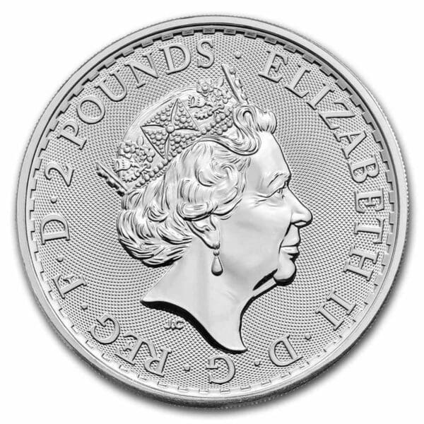 Royal Mint Stříbrná mince Britannia 1 Oz 2 GBP 2023 Velká Británie Královna Alžběta II - Image 2