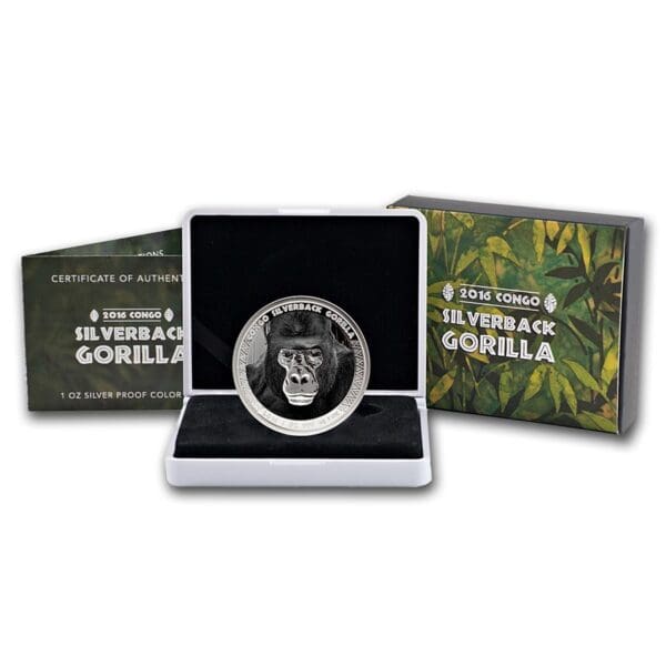 Scottsdale Mint 2016 Congo Gorila stříbrná (obarvená) - Image 3