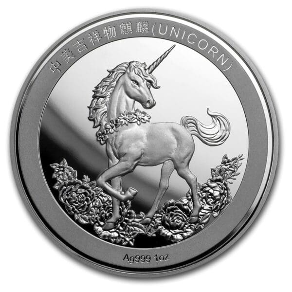Scottsdale Mint 2019 Čína  Unicorn Restrike 25. výročí (PU) 1 Oz