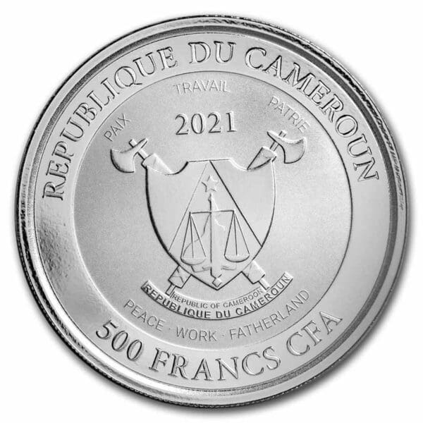 Scottsdale Mint Stříbrná mince Mandrill 1 Oz 2021 Kamerun BU - Image 2