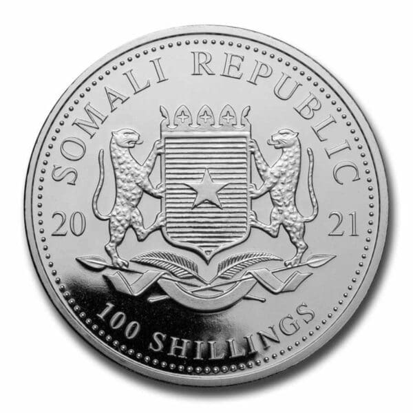Scottsdale Mint Stříbrný slon (pozlacený) 1 Oz Somálsko 2021 BU - Image 2