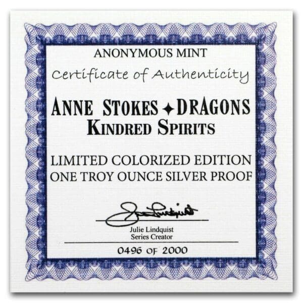 Silver Shield 1 oz Stříbrná mince Anne Stokes Draci (rodní duchové) - Image 3