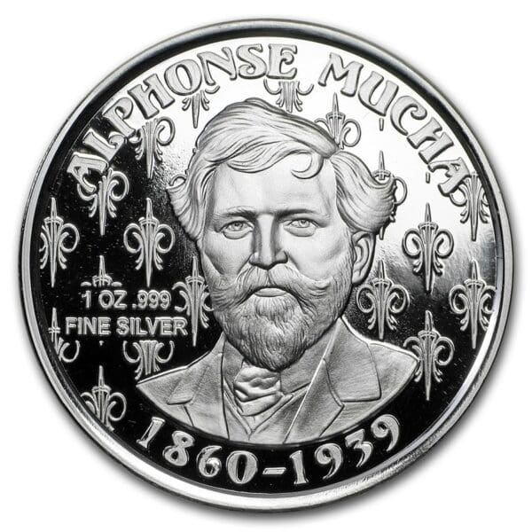 Silver Shield Mince -1 oz  Kolekce  Mucha  (Rose) - Image 2