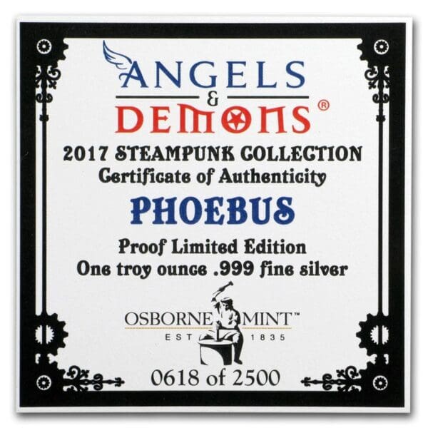 Silver Shield Mince 1 oz Stříbro Proof  - Série Andělé  & Démoni (Phoebus) - Image 3