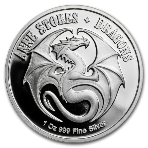 Silver Shield Stříbrná mince Anne Stokes BU Draci (přítel nebo nepřítel)  1 Oz - Image 2