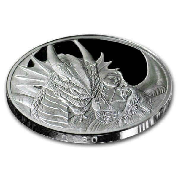 Silver Shield Stříbrná mince Anne Stokes BU Draci (přítel nebo nepřítel)  1 Oz - Image 3