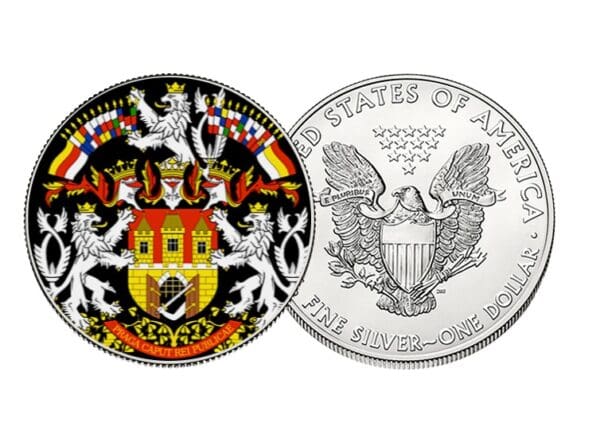 Silver Shield Znak hlavního města Prahy 1 Oz - Image 2