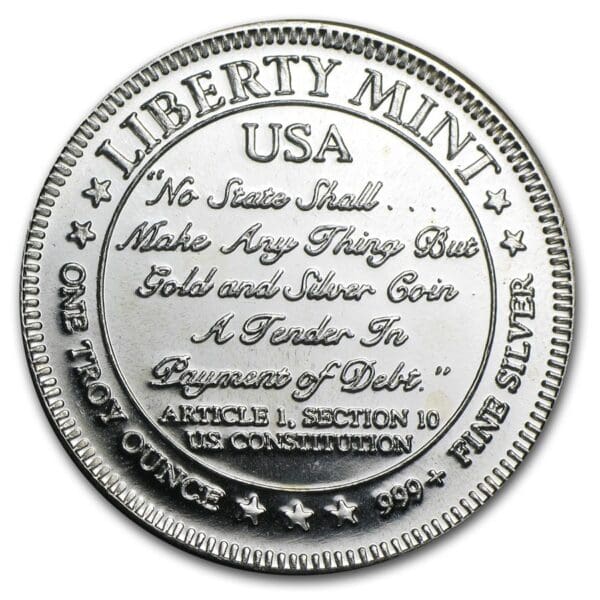 Silvertowne Liberty Mint  1 Oz - Image 2