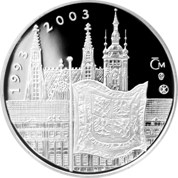 Stříbrná medaile 10. výročí vzniku ČR a 10 let prezidentského období Václava Havla 2003 - Image 2
