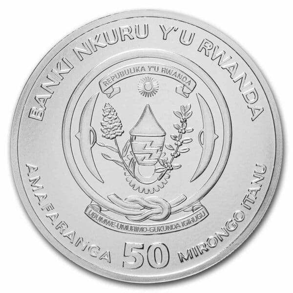 Stříbrná námořní  mince Sedov 1 Oz 50 RWF 2021 Rwanda - Image 2