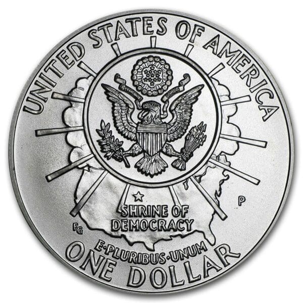 UNITED STATES MINT 1991-P Mount Rushmore $ 1 Silver Commem BU - Image 2
