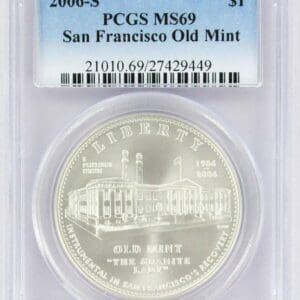 UNITED STATES MINT 2006 S San Francisco Old Mint Commemorative Dollar MS69 PCGS  26,73g