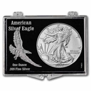 UNITED STATES MINT 2024 1 oz Silver Eagle – se západkovým zámkem, reliéfní design Orel