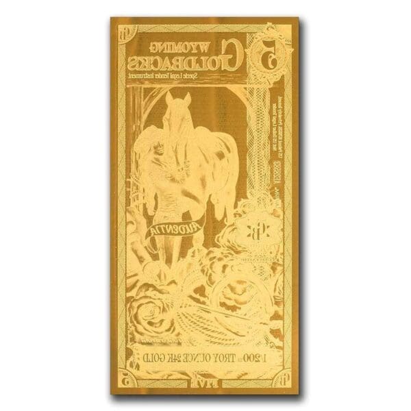 UNITED STATES MINT 5 Wyoming Goldback - Aurum Gold Foil Note (24k) - Image 2