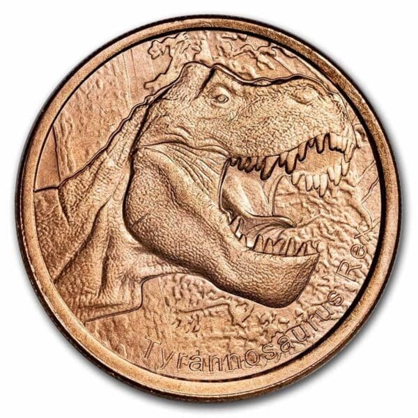 Měděna mince Tyrannosaurus Rex 1 Oz USA