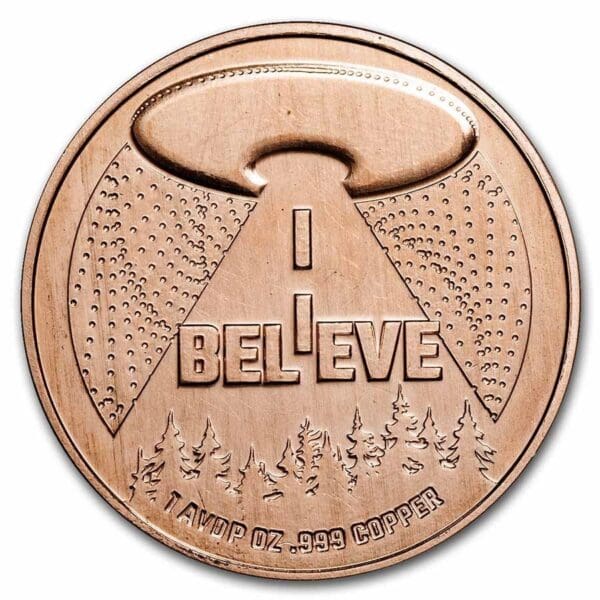 UNITED STATES MINT Mince měděná Mimozemšťané "I Believe" UFO 1 oz - Image 2