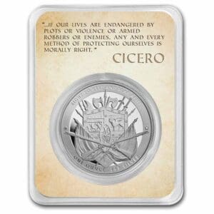 UNITED STATES MINT Mince Zakladatelé svobody: Cicero Keep & Bear Arms TEP 1 oz
