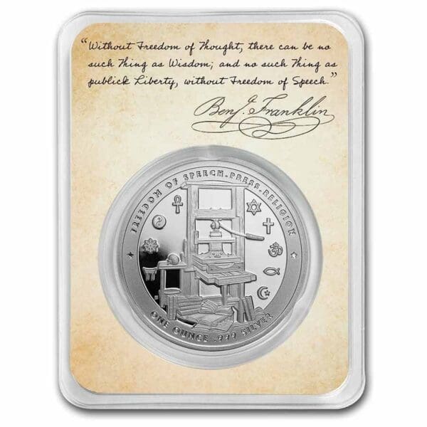 UNITED STATES MINT Mince Zakladatelé svobody: Franklin Svobodná řeč TEP 1 oz - Image 2