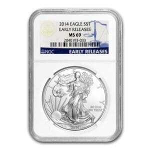 UNITED STATES MINT Stříbrná mince Eagle MS-69 NGC (první verze) 2014