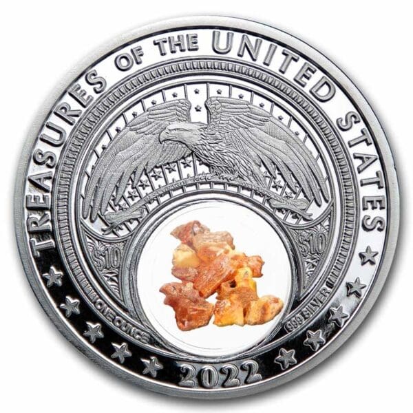 UNITED STATES MINT Stříbrná mince Treasures of the U.S. New Jersey Amber 1 Oz 2022 USA - Image 2