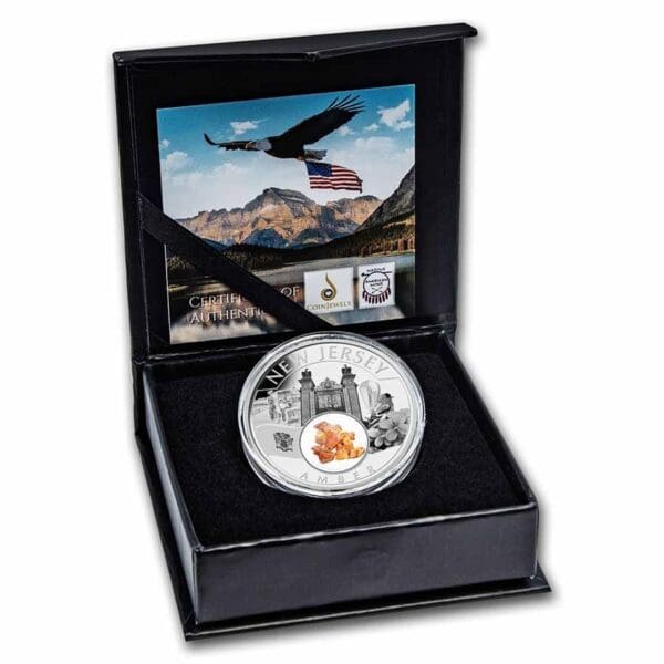 UNITED STATES MINT Stříbrná mince Treasures of the U.S. New Jersey Amber 1 Oz 2022 USA - Image 3