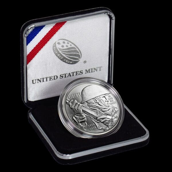 UNITED STATES MINT Světová válka I. století - stříbrný dolar BU (Box & COA) - Image 3