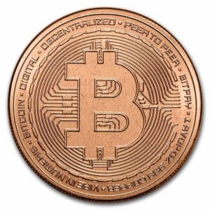 9Fine Mint 1 oz měděná mince - Bitcoin