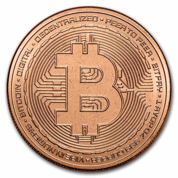 9Fine Mint 1 oz měděná mince - Bitcoin