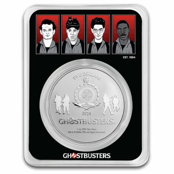 9Fine Mint 2024 1 oz Stříbrná mince 2 $ Ghostbusters No Ghost Logo TEP - Image 2