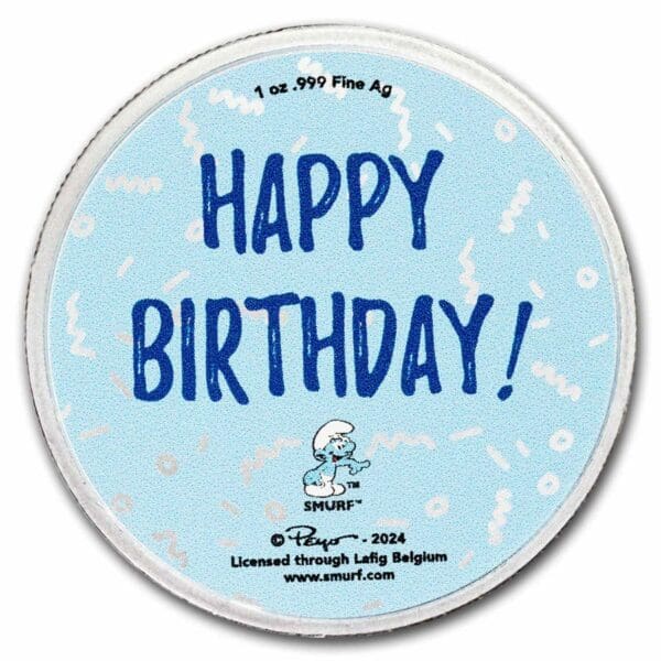 9Fine Mint Šmoulové Šmoulinka Happy Birthday 1 oz Colorized - Image 2