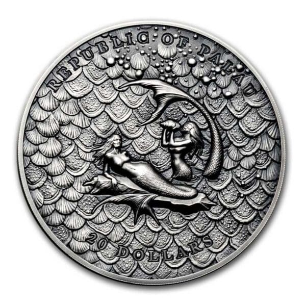 Mayer Mint GMBH Antique Underwater Fantasy: Mořské panny 3 Oz 2024 Palau - Image 2