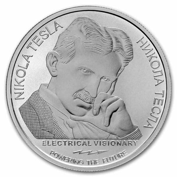 Private Mint 100 dinárů Tesla: Přímá energetická zbraň 2024 Srbsko 1 Oz BU - Image 2