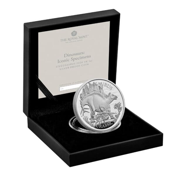 Royal Mint Stegosaurus 1 Oz Stříbrná mince - Image 3