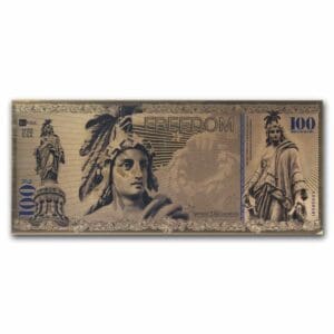 Valaurum 100 miligramů Gold Aurum Note Freedom 24K