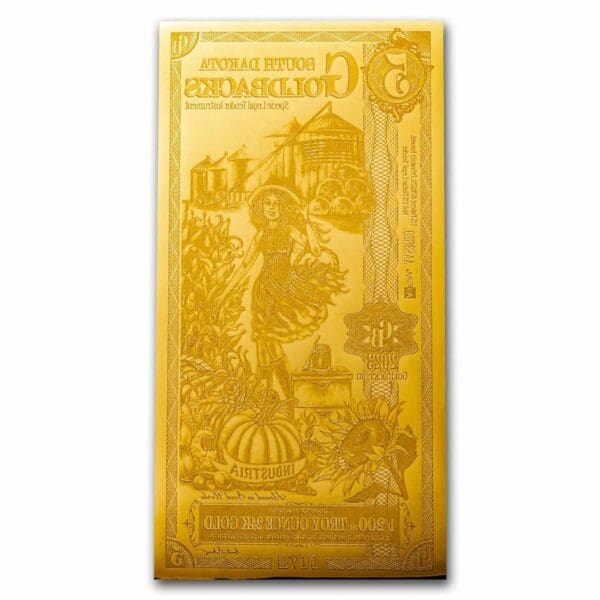 Valaurum 5 Jižní Dakota Goldback - Aurum Gold Foil Note (24k) - Image 2