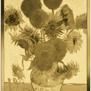 Zlatý slitek 999/1000  Van Gogh Sunflowers Coincard