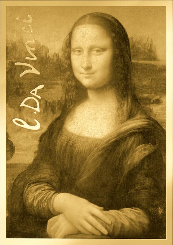 Dárek mince Mona Lisa Da Vinci  999/1000 zlato - Image 2