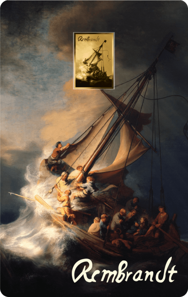Zlatý slitek Rembrandt a jeho  Bouře na Galilejském jezeře - Image 4
