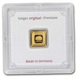 1 gram zlatý slitek - Geiger Edelmetalle (zapouzdřený s testem)