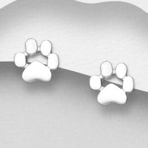 Stříbrné náušnice Paw Push-Back Tlapky 925