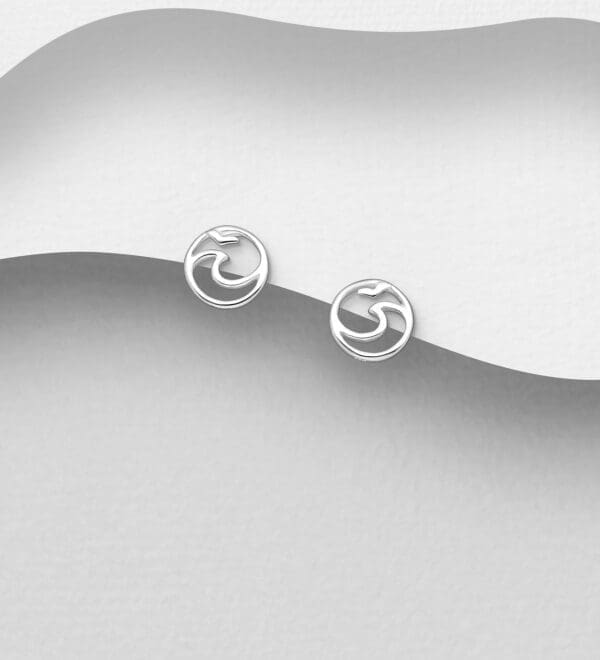 Stříbrné náušnice 925 Circle Wave Push-Back