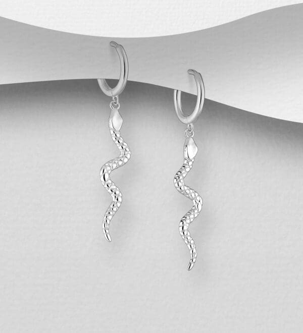 Stříbrné náušnice 925 Sterling Silver Snake Hoop Had