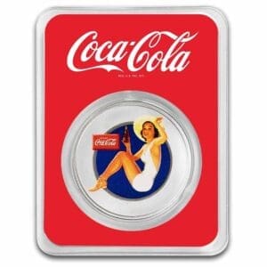9Fine Mint Coca-Cola® 1 oz Silver Colorized koupající krásky: Brunetka TEP