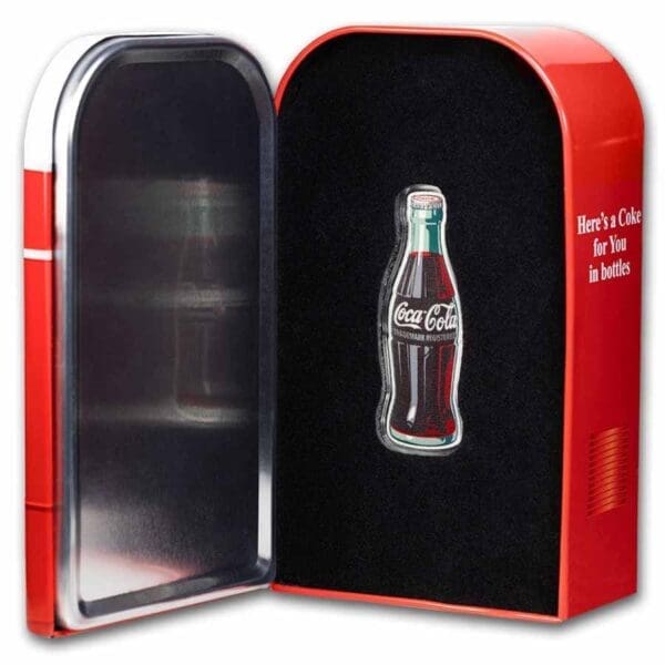 9Fine Mint Coca-Cola® Vintage 1 oz stříbrná barevná láhev s cínem a COA - Image 4